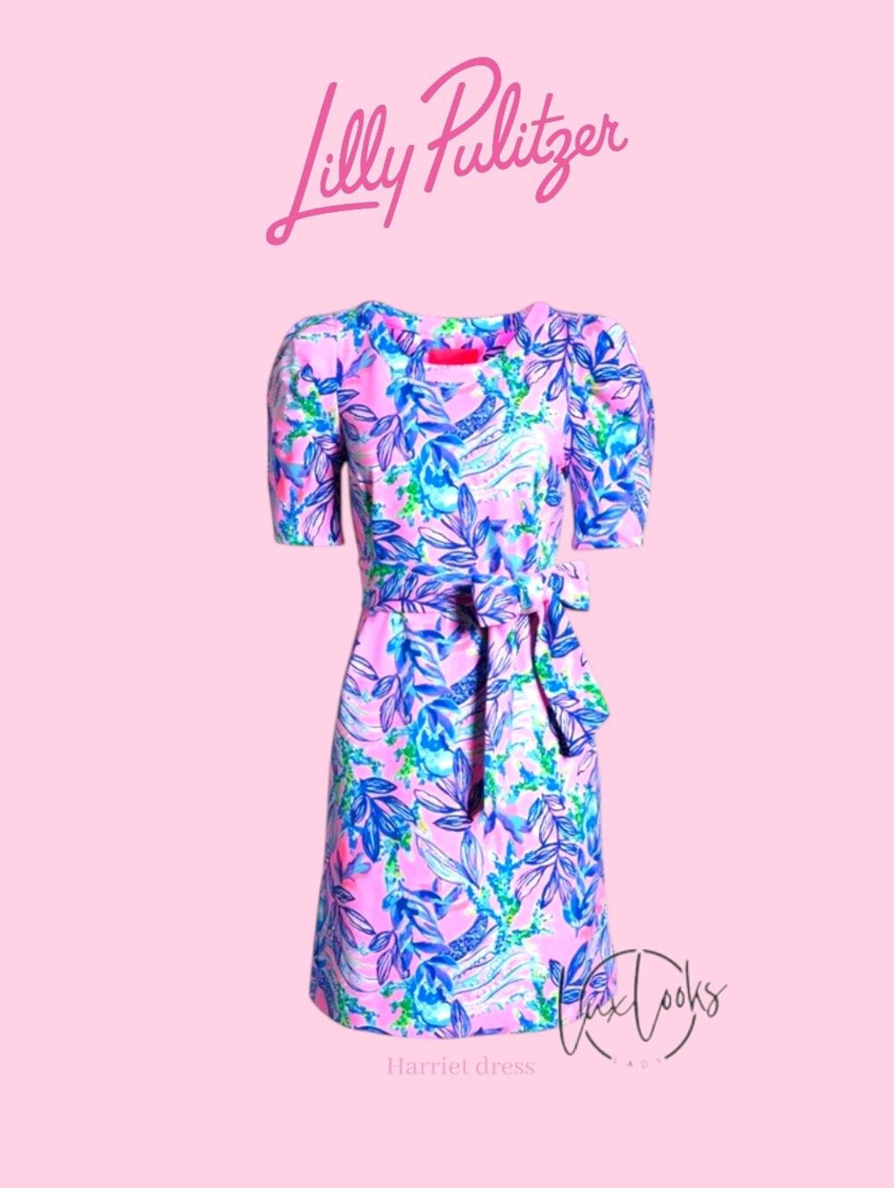 NWT Lilly Pulitzer Harriet Dress Purple Blue and Pink size S Cumulus Blue